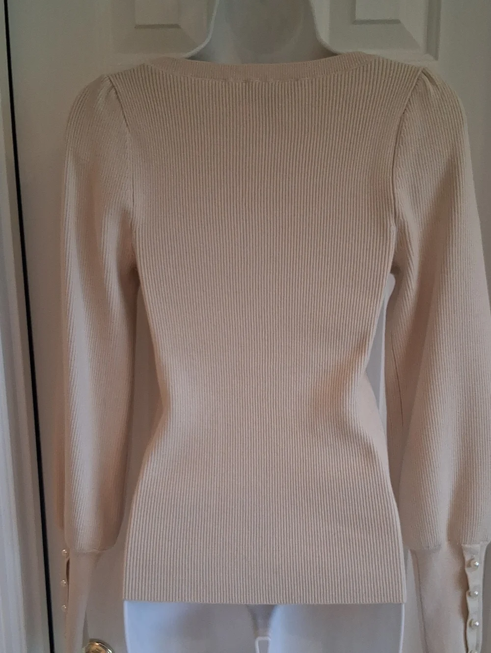 Ann Taylor CREAM Ribbed SWeater NWT